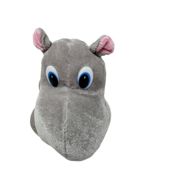 Hippopotamus Hippo Plush Toy Stuffed Animal Gray 8" Soft Ideal Toys - Picture 2 of 5